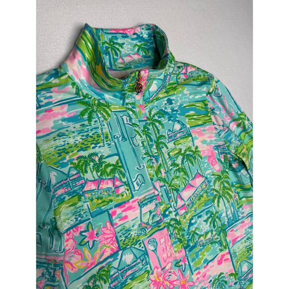 Lilly Pulitzer Claudia UPF 50+ fabric, High Tide Navy Honda print dress large - Picture 13 of 15